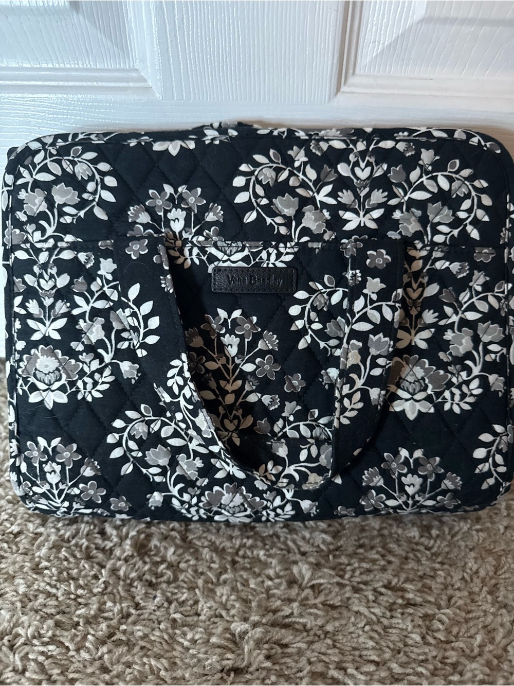 Vera Bradley Black Quilted Floral Tote Travel Bag